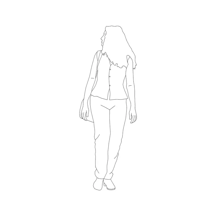 Female Figure (26) DWG CAD block thumbnail — people drawing