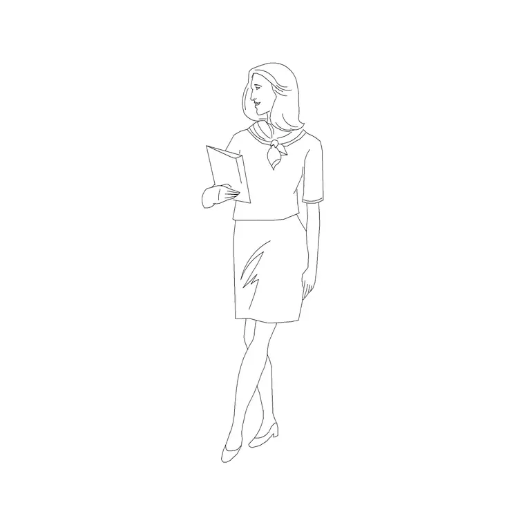 Female Figure (28) DWG CAD block thumbnail — people drawing