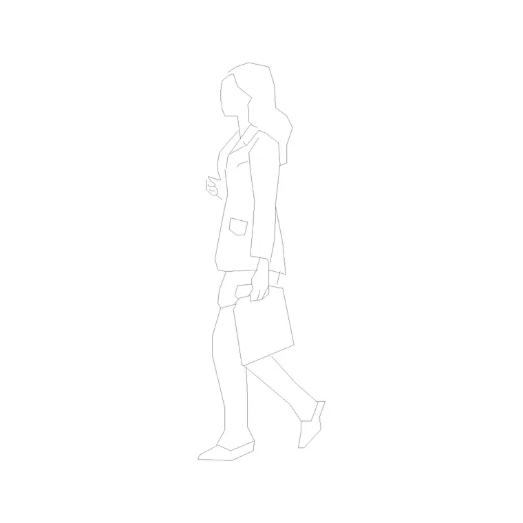 Female Figure (29) DWG CAD block thumbnail — people drawing