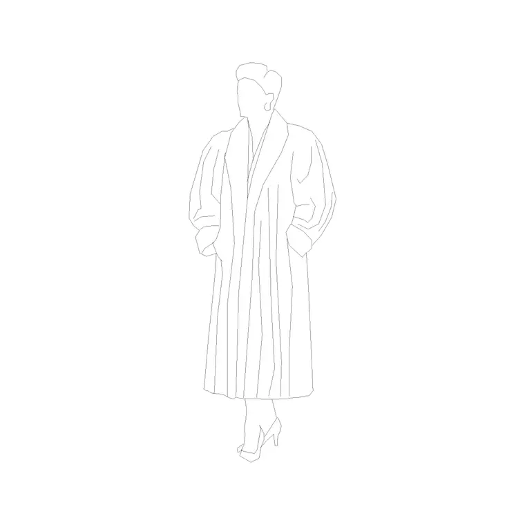 Female Figure (30) DWG CAD block thumbnail — people drawing