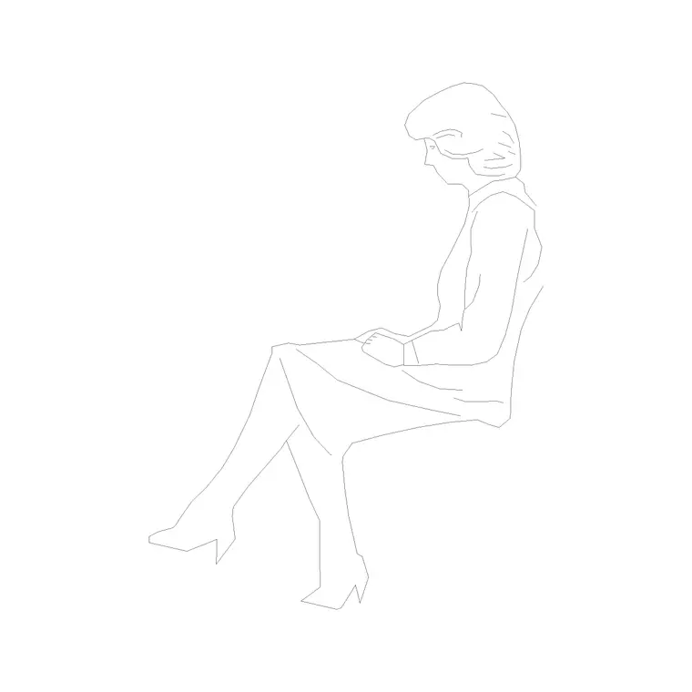 Female Figure (31) DWG CAD block thumbnail — people drawing