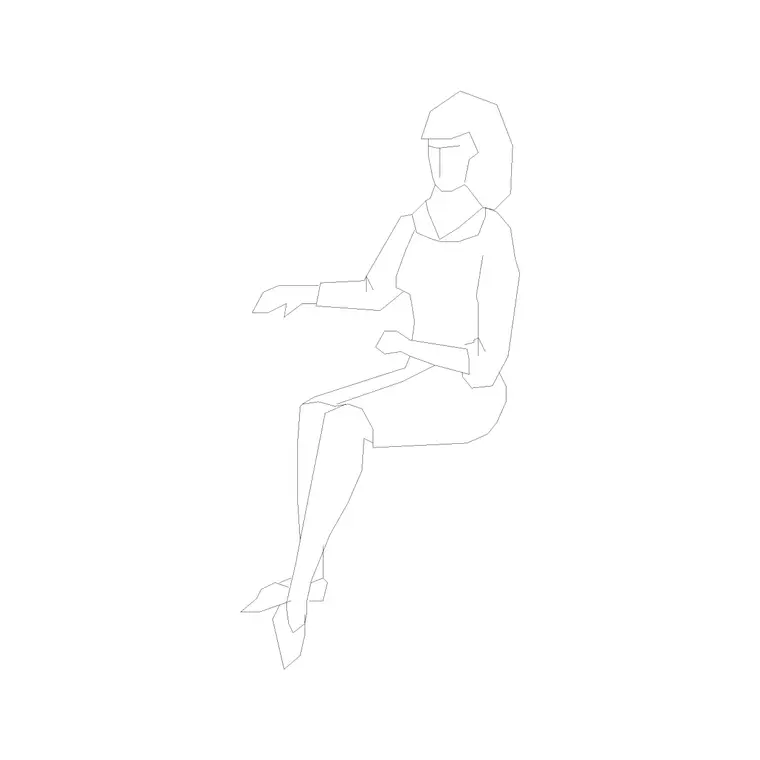Female Figure (32) DWG CAD block thumbnail — people drawing