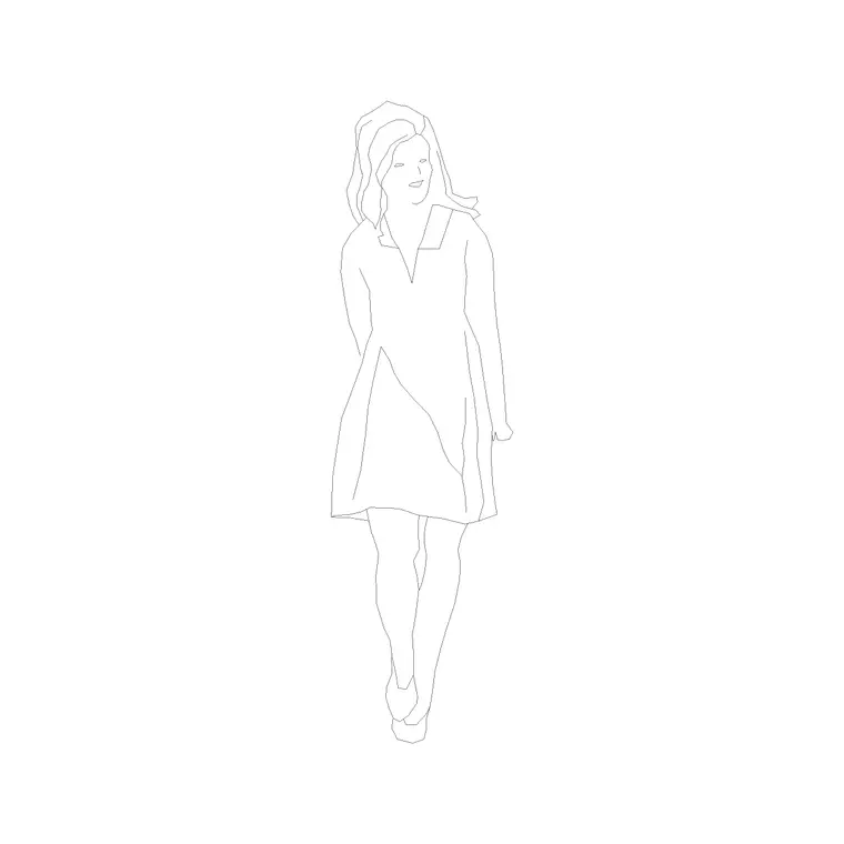 Female Figure (33) DWG CAD block thumbnail — people drawing