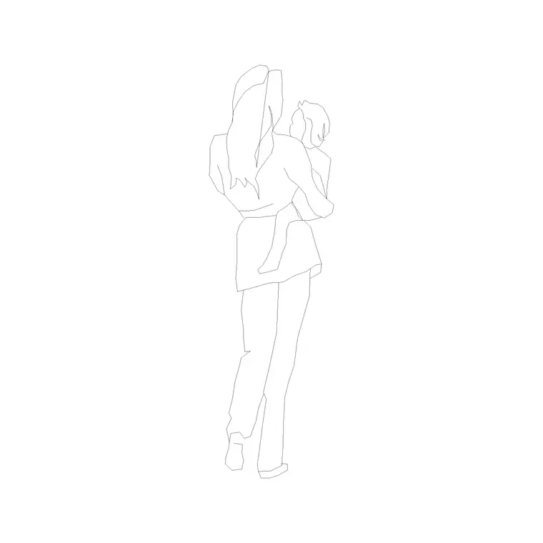 Female Figure (34) DWG CAD block thumbnail — people drawing