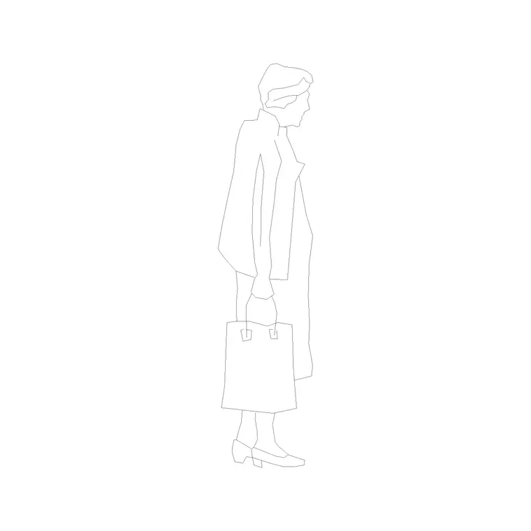 Female Figure (35) DWG CAD block thumbnail — people drawing