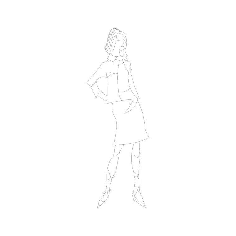 Female Figure (36) DWG CAD block thumbnail — people drawing