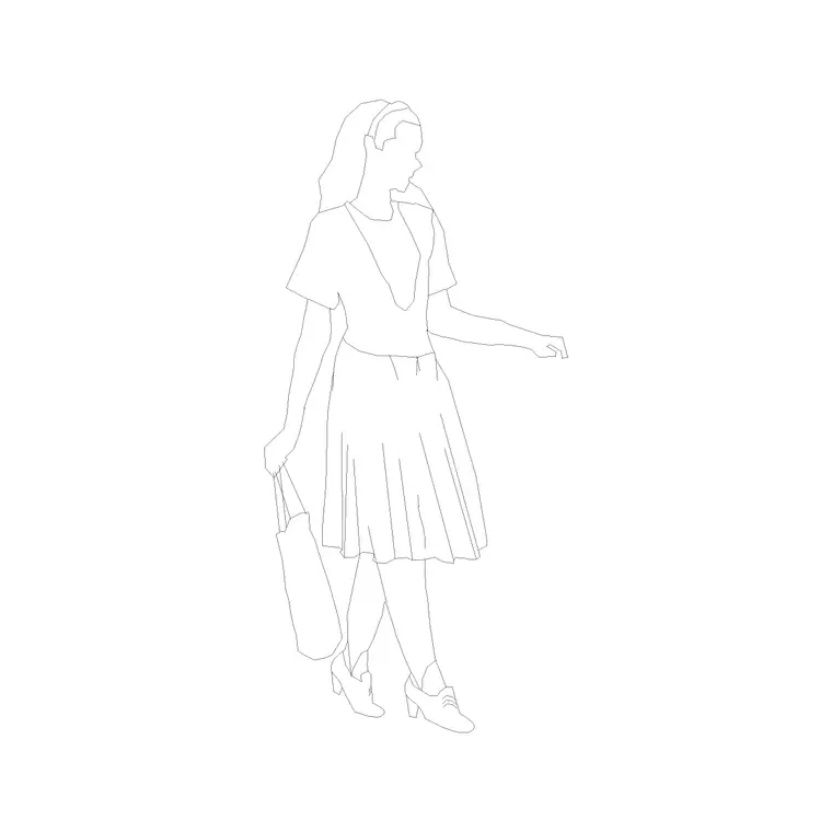 Female Figure (37) DWG CAD block thumbnail — people drawing