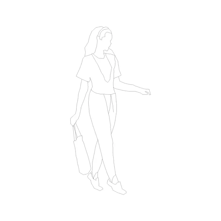 Female Figure (38) DWG CAD block thumbnail — people drawing