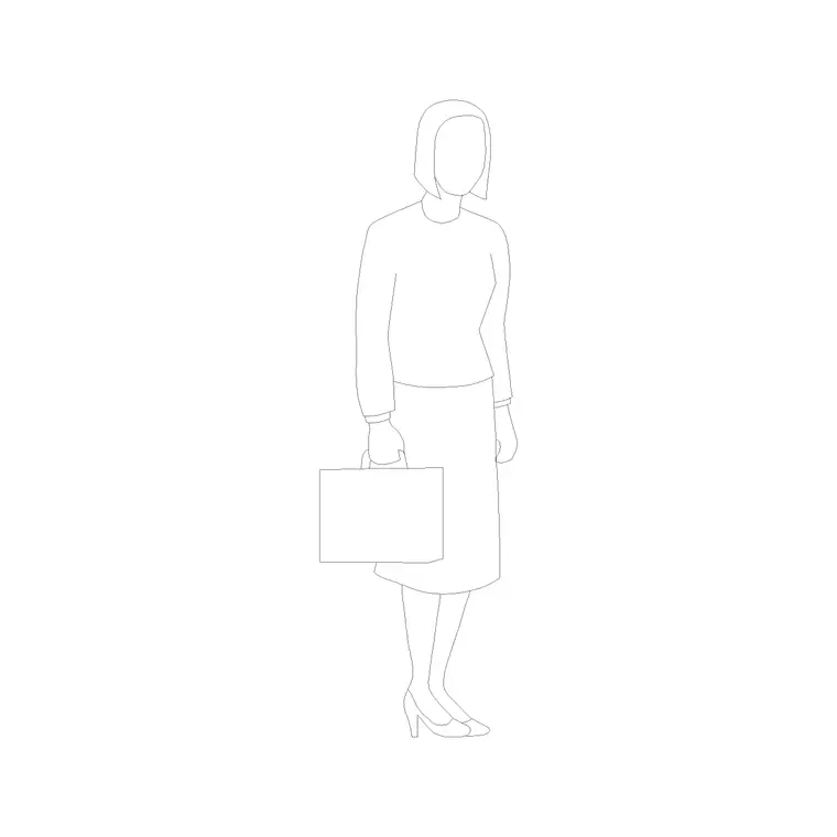 Female Figure (39) DWG CAD block thumbnail — people drawing