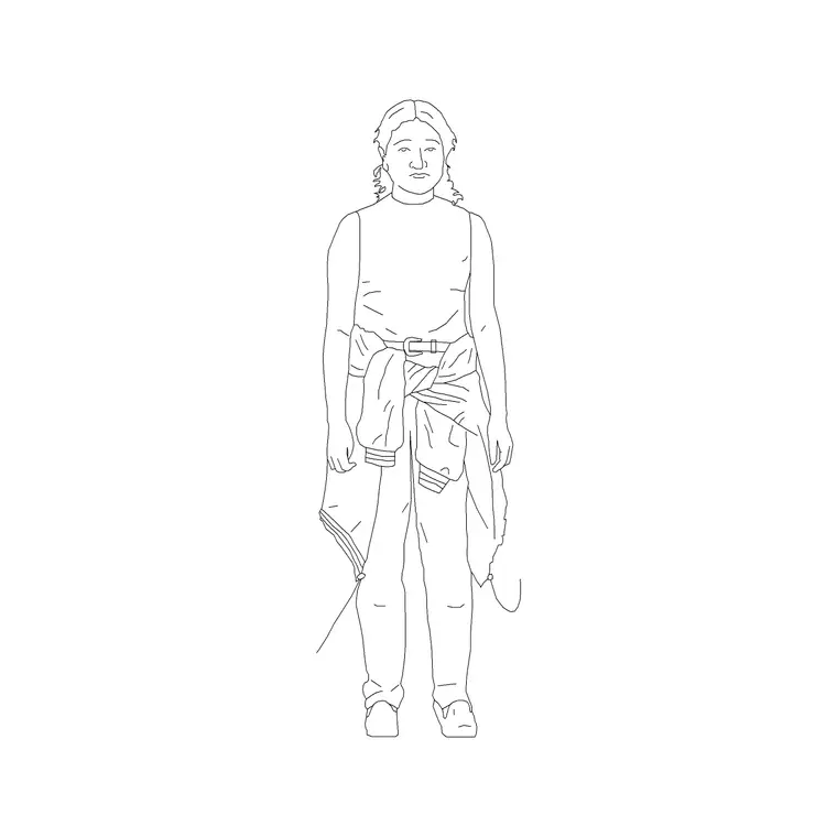 Female Figure (4) DWG CAD block thumbnail — people drawing