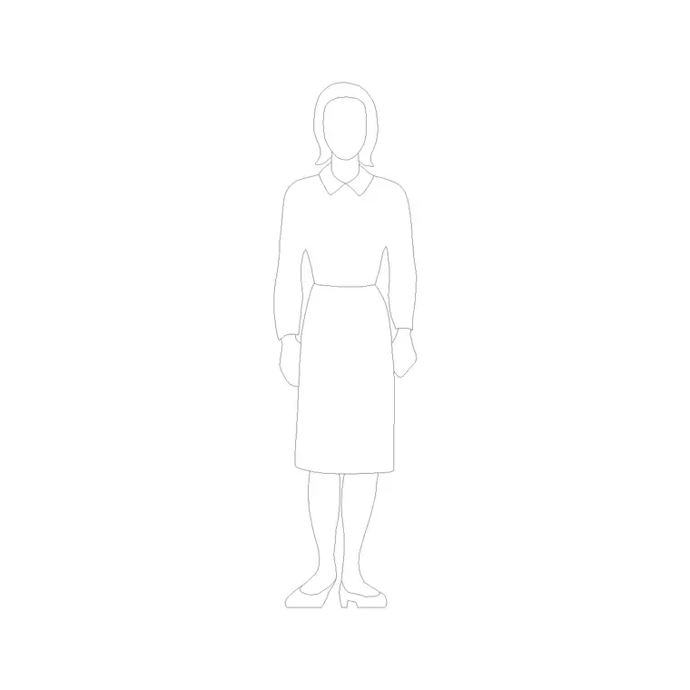 Female Figure (40) DWG CAD block thumbnail — people drawing