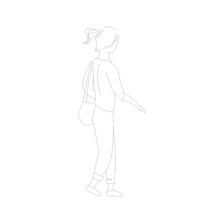 Female Figure (42) DWG CAD block thumbnail — people drawing