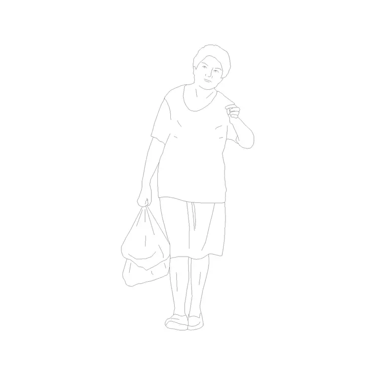 Female Figure (43) DWG CAD block thumbnail — people drawing