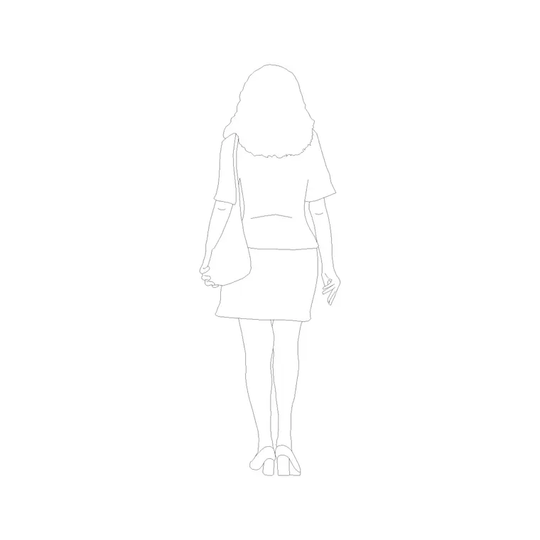 Female Figure (45) DWG CAD block thumbnail — people drawing