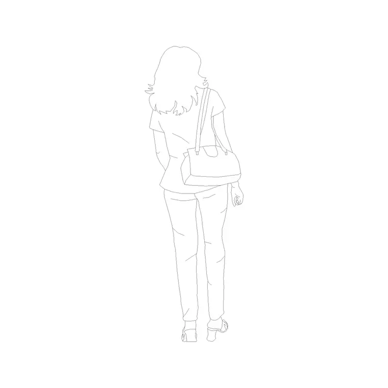 Female Figure (46) DWG CAD block thumbnail — people drawing