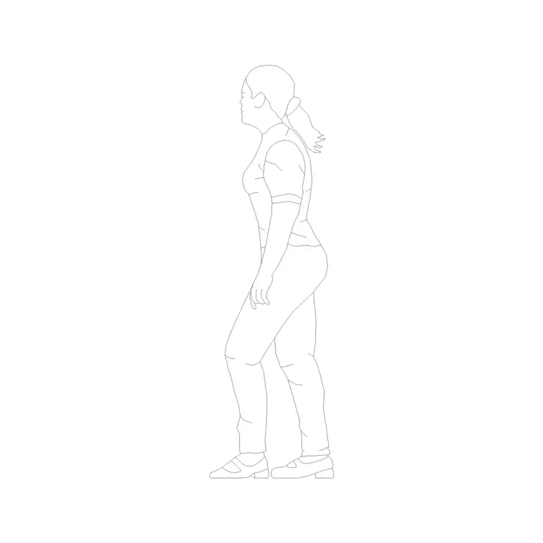 Female Figure (47) DWG CAD block thumbnail — people drawing