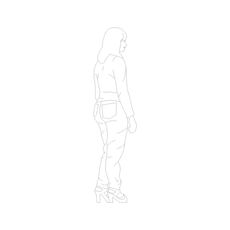 Female Figure (48) DWG CAD block thumbnail — people drawing