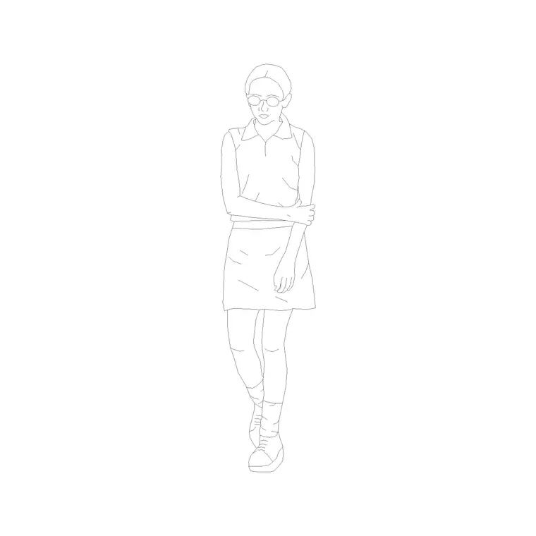 Female Figure (49) DWG CAD block thumbnail — people drawing
