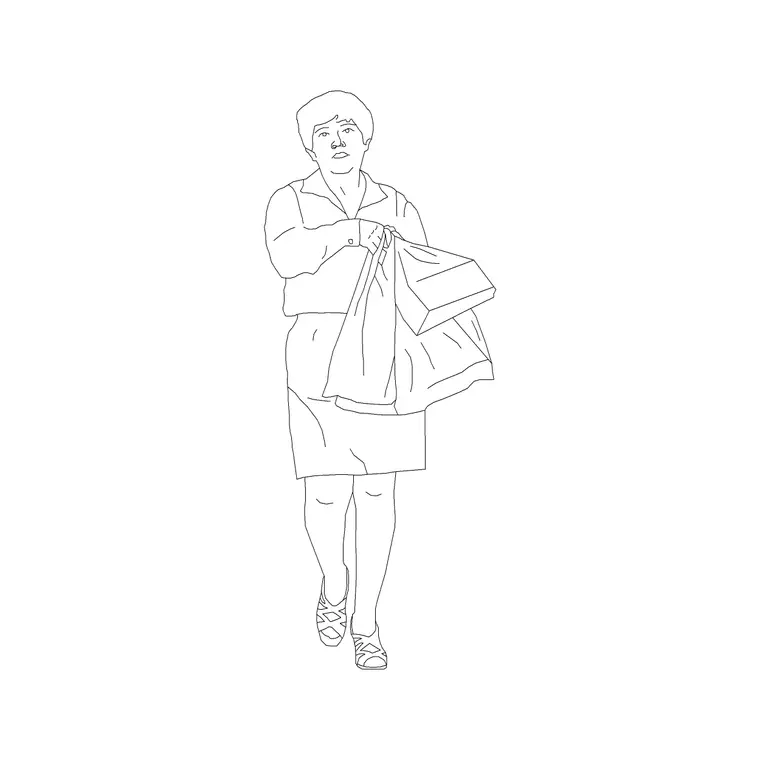 Female Figure (5) DWG CAD block thumbnail — people drawing