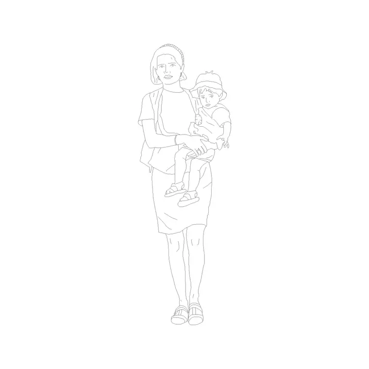 Female Figure (50) DWG CAD block thumbnail — people drawing