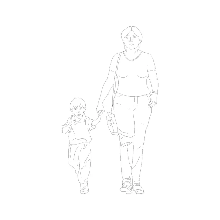Female Figure (51) DWG CAD block thumbnail — people drawing
