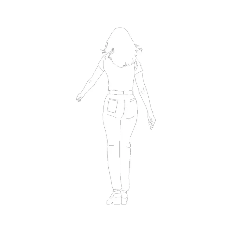 Female Figure (52) DWG CAD block thumbnail — people drawing