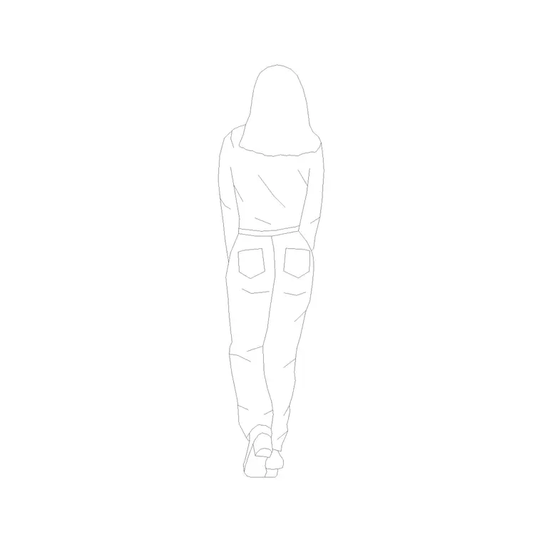 Female Figure (53) DWG CAD block thumbnail — people drawing