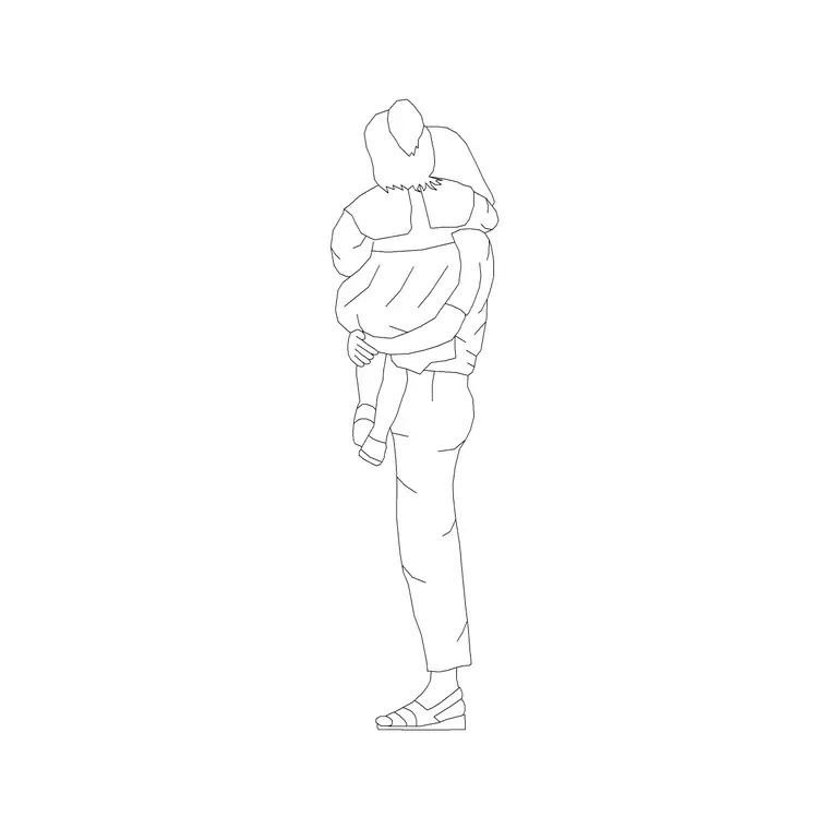 Female Figure (7) DWG CAD block thumbnail — people drawing