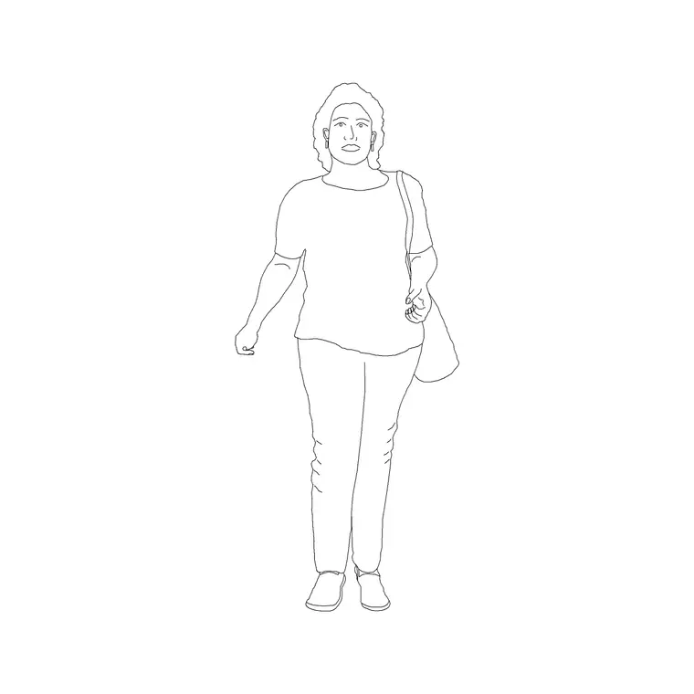 Female Figure (8) DWG CAD block thumbnail — people drawing