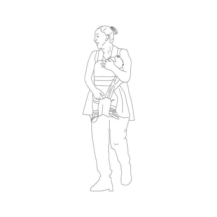 Female Figure (9) DWG CAD block thumbnail — people drawing