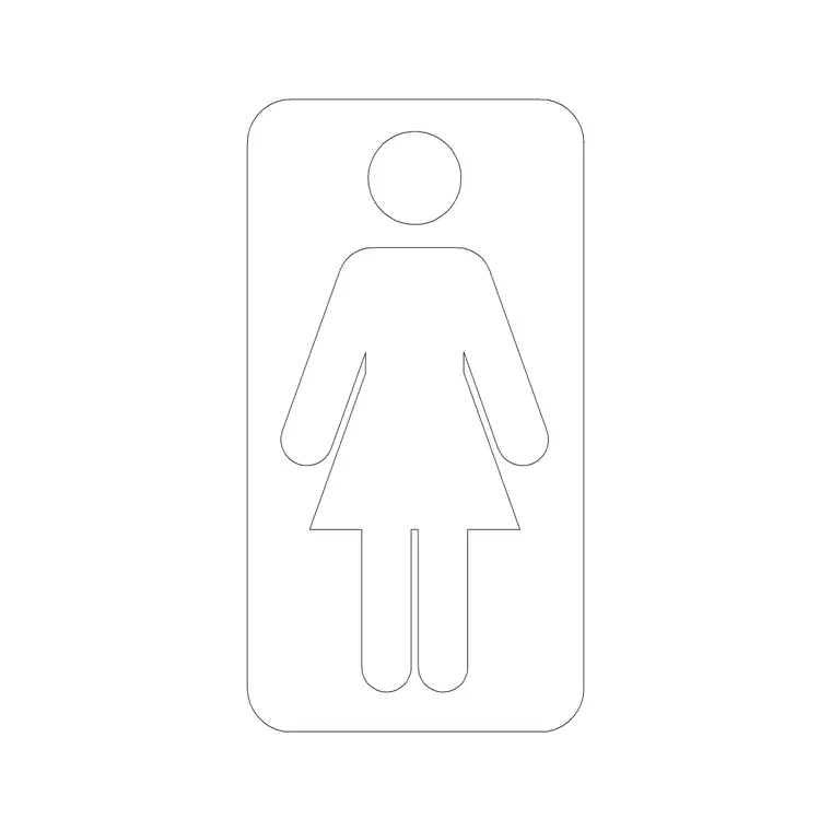 Female Only 1 DWG CAD block thumbnail — building symbols drawing
