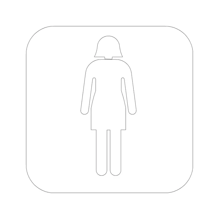 Female Only DWG CAD block thumbnail — building symbols drawing