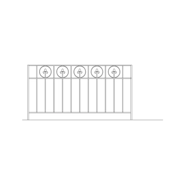 Fence Classical DWG CAD block thumbnail — outdoor drawing