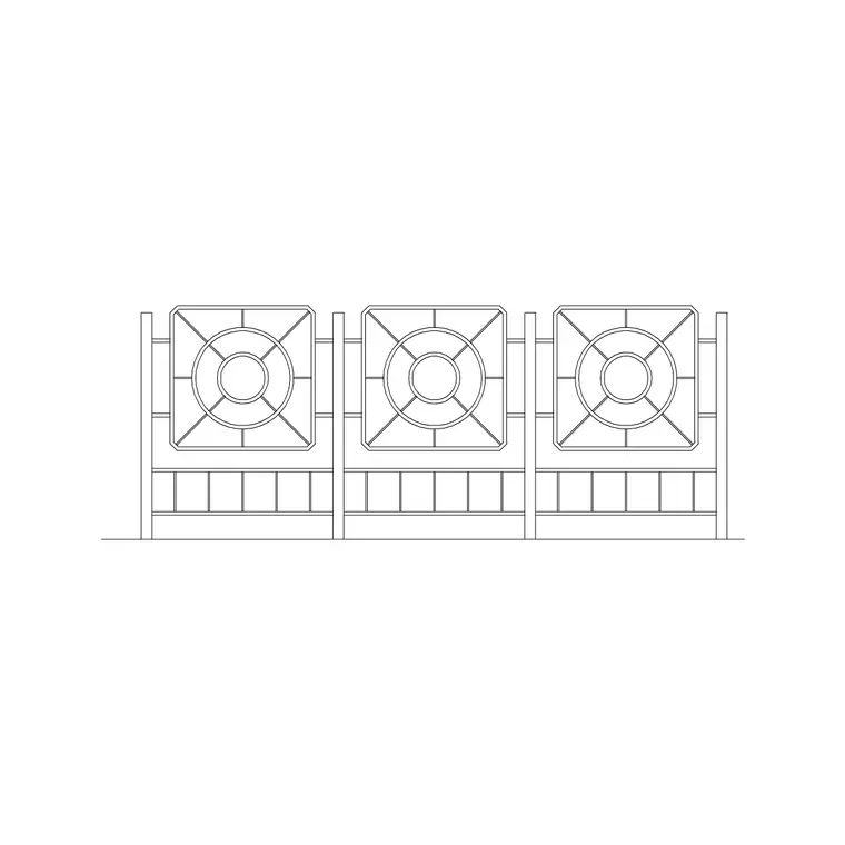 Fence Contemporary DWG CAD block thumbnail — outdoor drawing