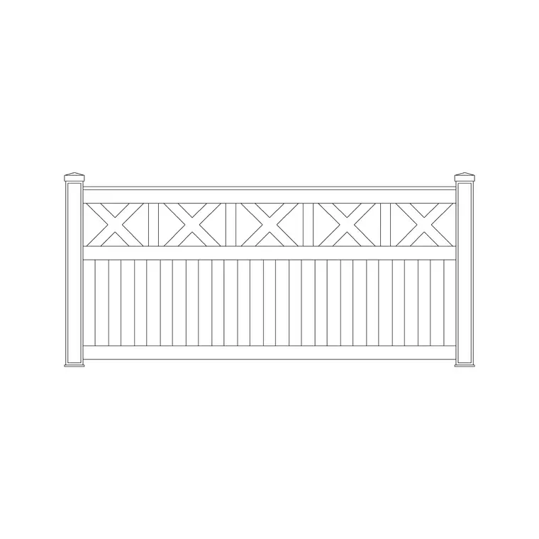 Fence Design 2 DWG CAD block thumbnail — outdoor drawing