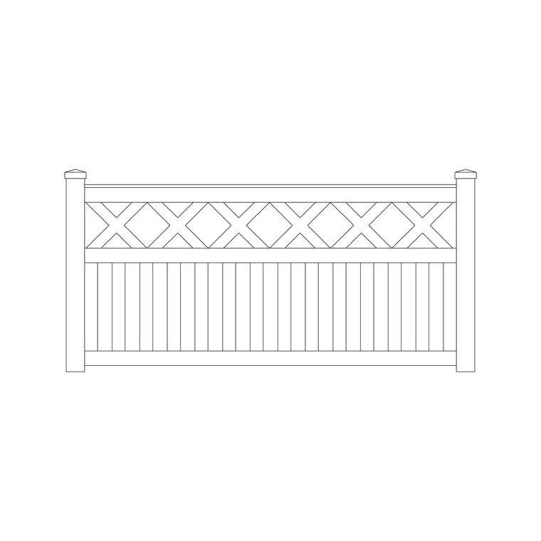Fence Design DWG CAD block thumbnail — outdoor drawing