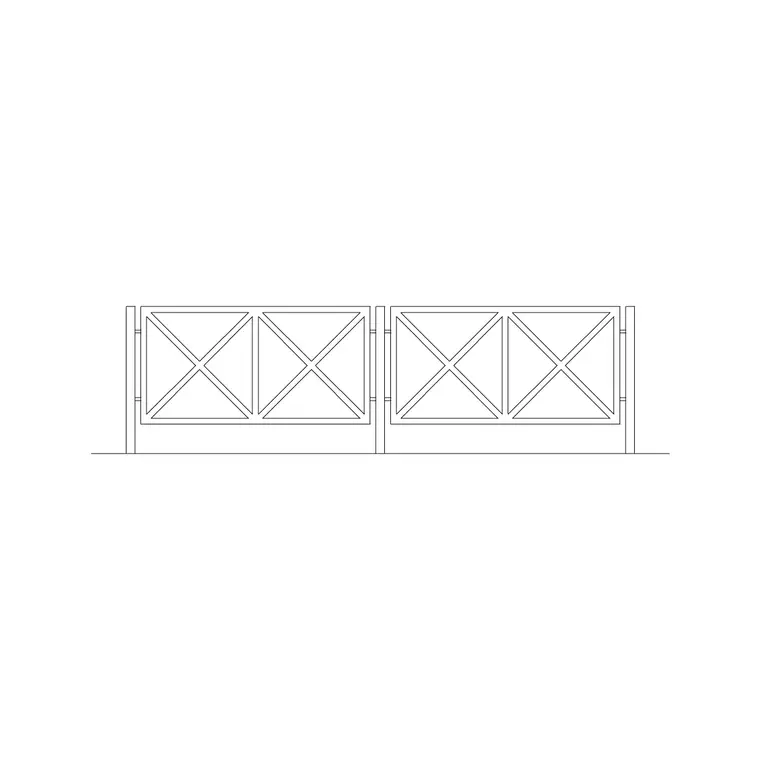Fence Modern 3 DWG CAD block thumbnail — outdoor drawing