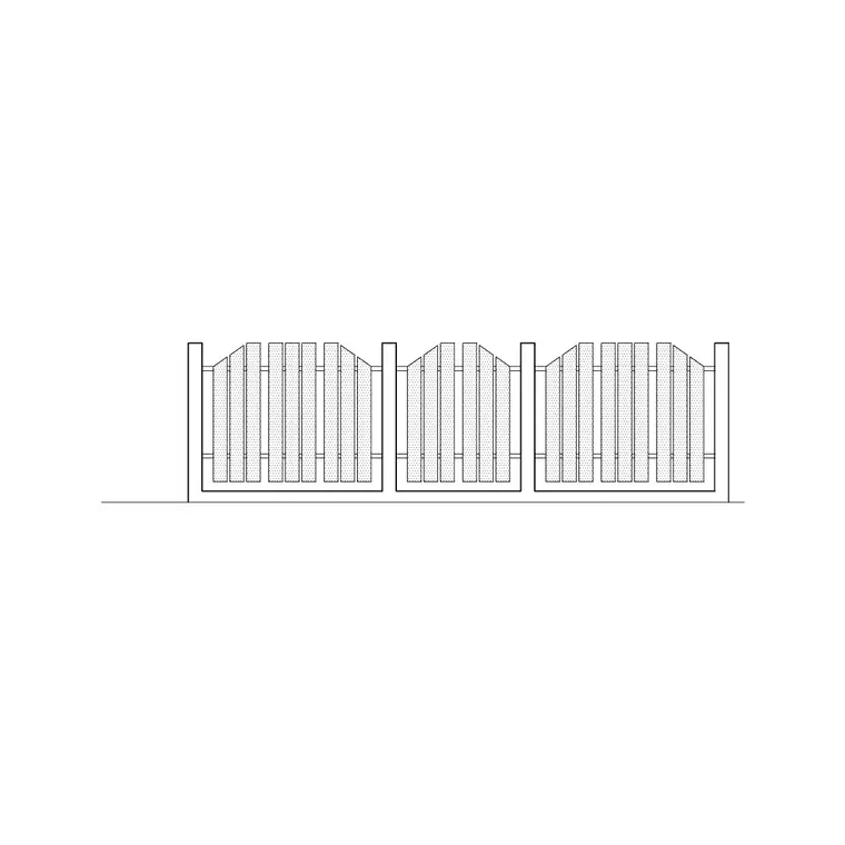 Fence Modern DWG CAD block thumbnail — outdoor drawing