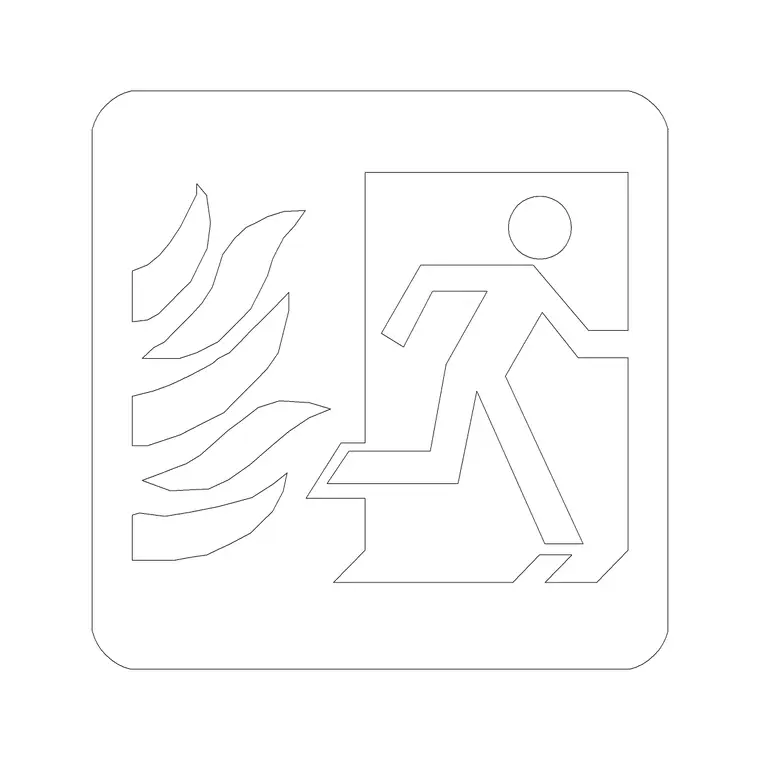 Fire DWG CAD block thumbnail — building symbols drawing