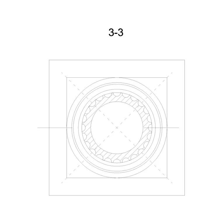 Floor Pattern Circular CAD block DWG — plan and elevation view