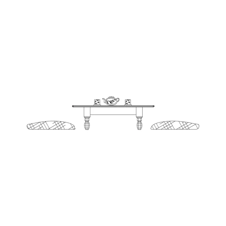 Floor Seating With Table DWG CAD block thumbnail — furniture drawing