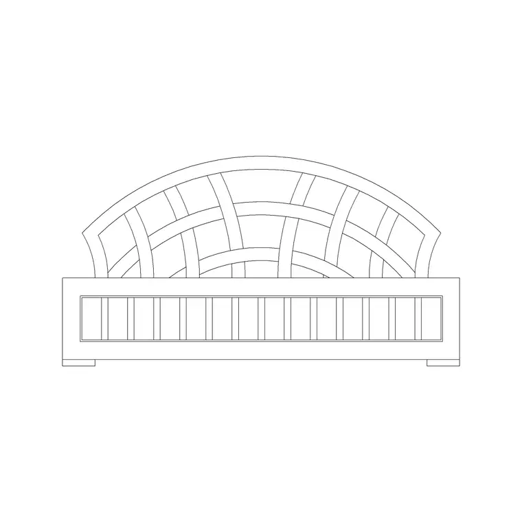 Flower Bed Without Flower DWG CAD block thumbnail — outdoor drawing