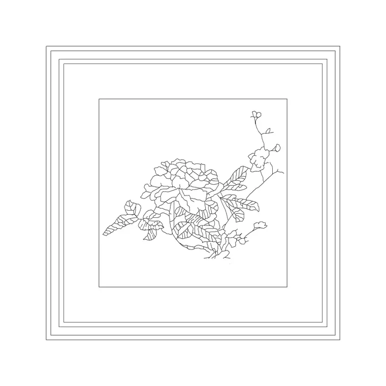 Flower Frame 1 DWG CAD block thumbnail — accessories drawing