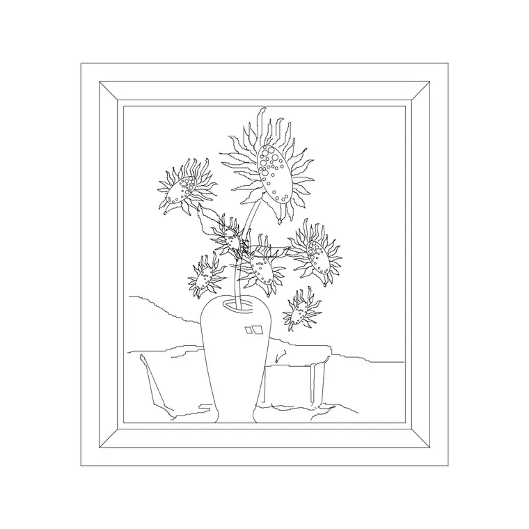 Flower Pot Frame 1 DWG CAD block thumbnail — accessories drawing