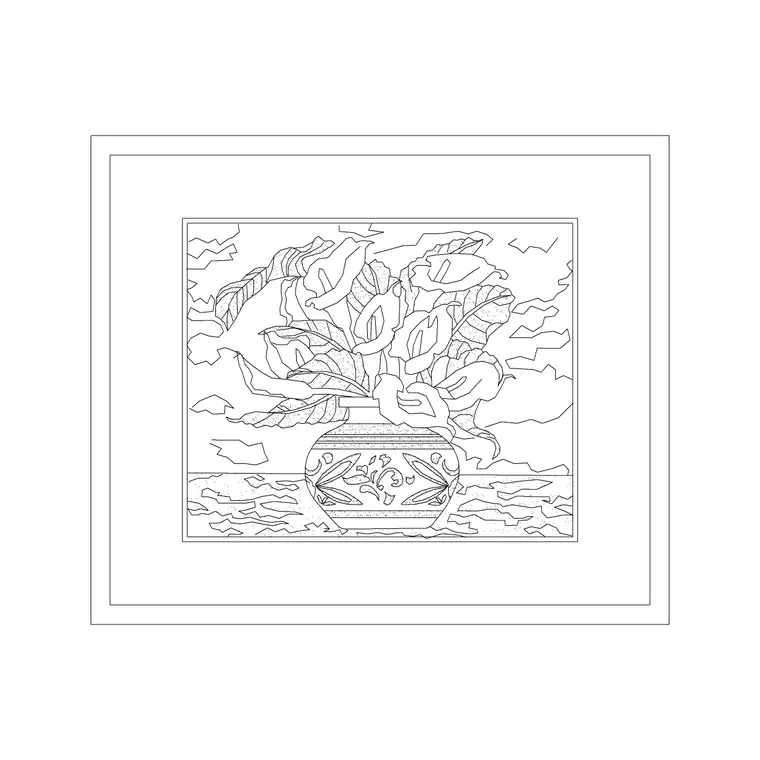 Flower Pot Frame DWG CAD block thumbnail — accessories drawing