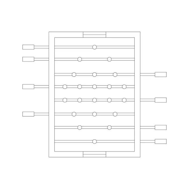 Foosball Table DWG CAD block thumbnail — fitness & sports drawing