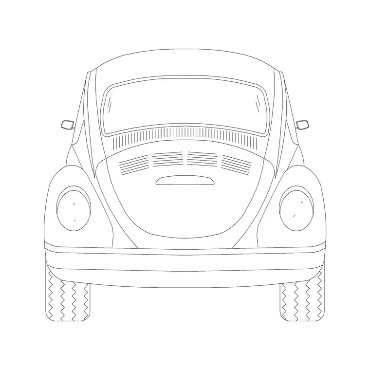 Foxy Car Front Ele (4) DWG CAD block thumbnail — vehicles drawing