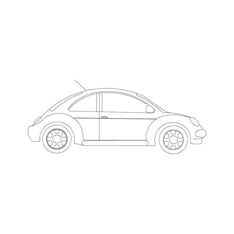 Foxy Car DWG CAD block thumbnail — vehicles drawing