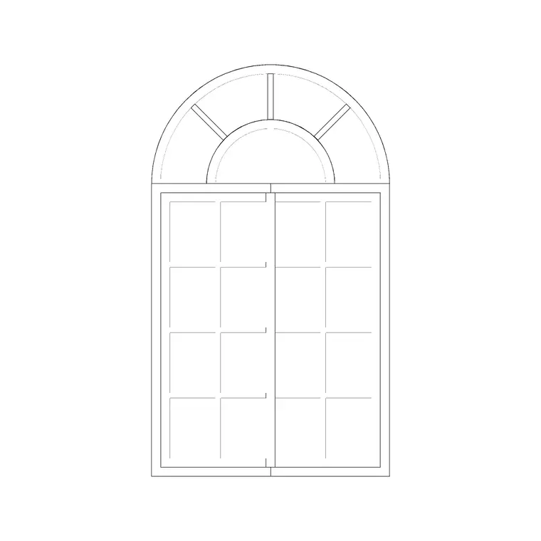 French Double Door DWG CAD block thumbnail — doors drawing