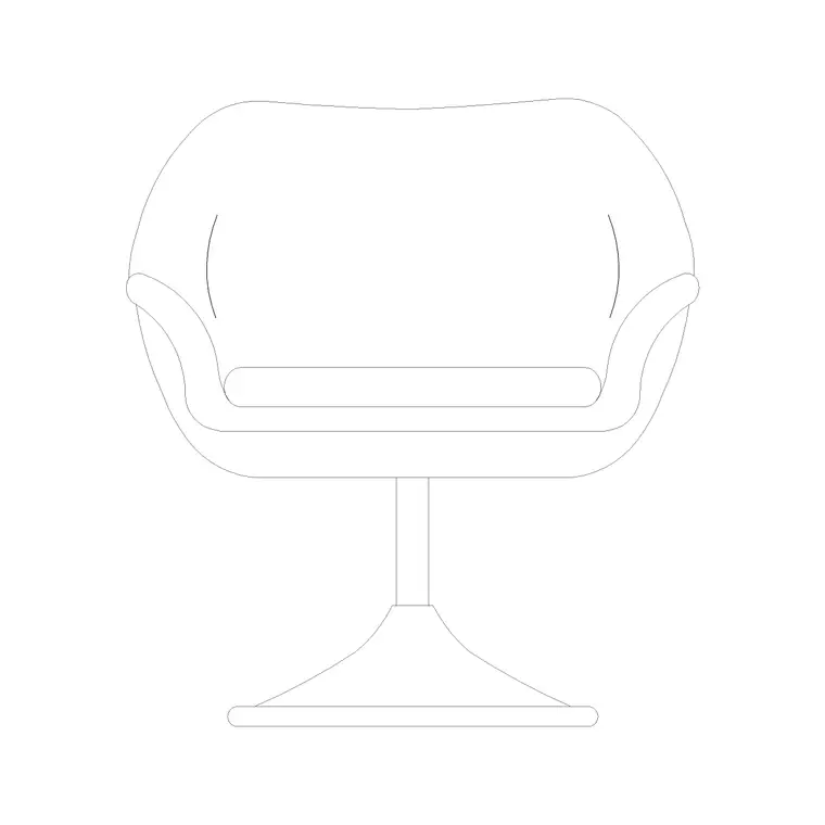Fron Elevation Chair With Disk DWG CAD block thumbnail — furniture drawing